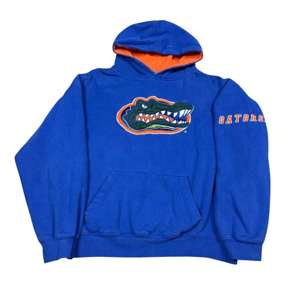 2000s University of Florida Gators Blue Hoodie Sweatshirt Youth Large FLAWS